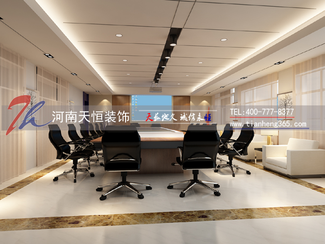 鄭州辦公室設計(jì)裝修項目-中鐵(tiě)十八局會議(yì)室