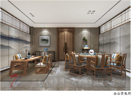 鄭州辦公室設計(jì)案例-鴻禧堂酒店辦公室效果圖